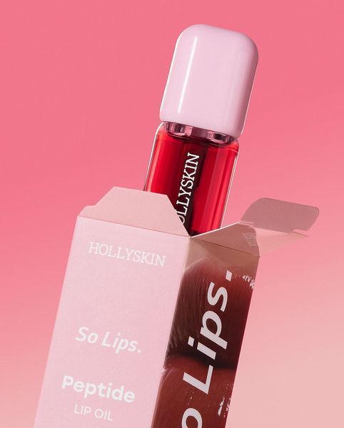 Зволожувальна олія для губ HOLLYSKIN So Lips. Peptide Lip Oil 008. Cherry Toffee 0424h фото