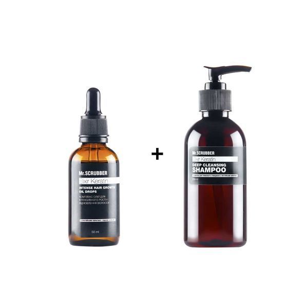 Олія для росту волосся + Шампунь Elixir Keratin Mr.SCRUBBER 0349 фото